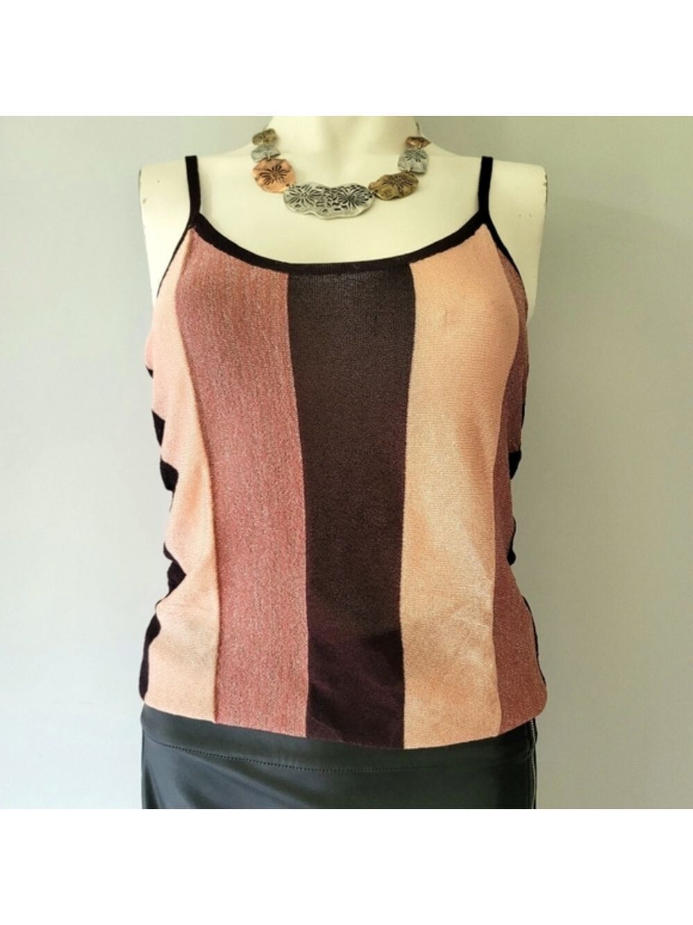 Bebe Shimmery Metallic Strappy Top Size XS